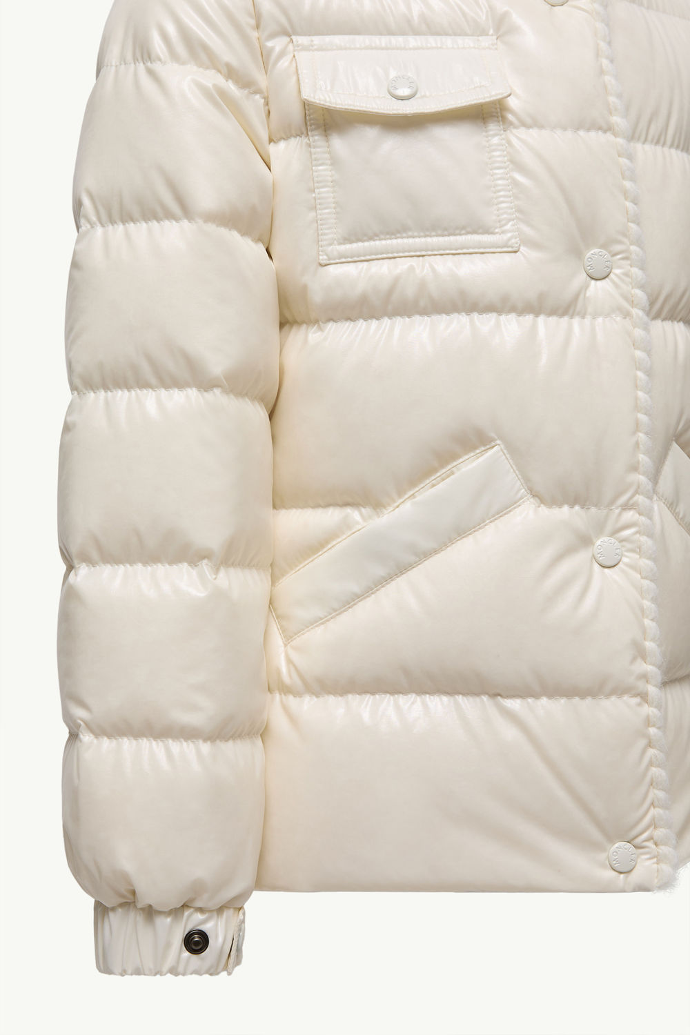 Doudoune à capuche et bordure tressée Glareins Fille Blanc Moncler 4