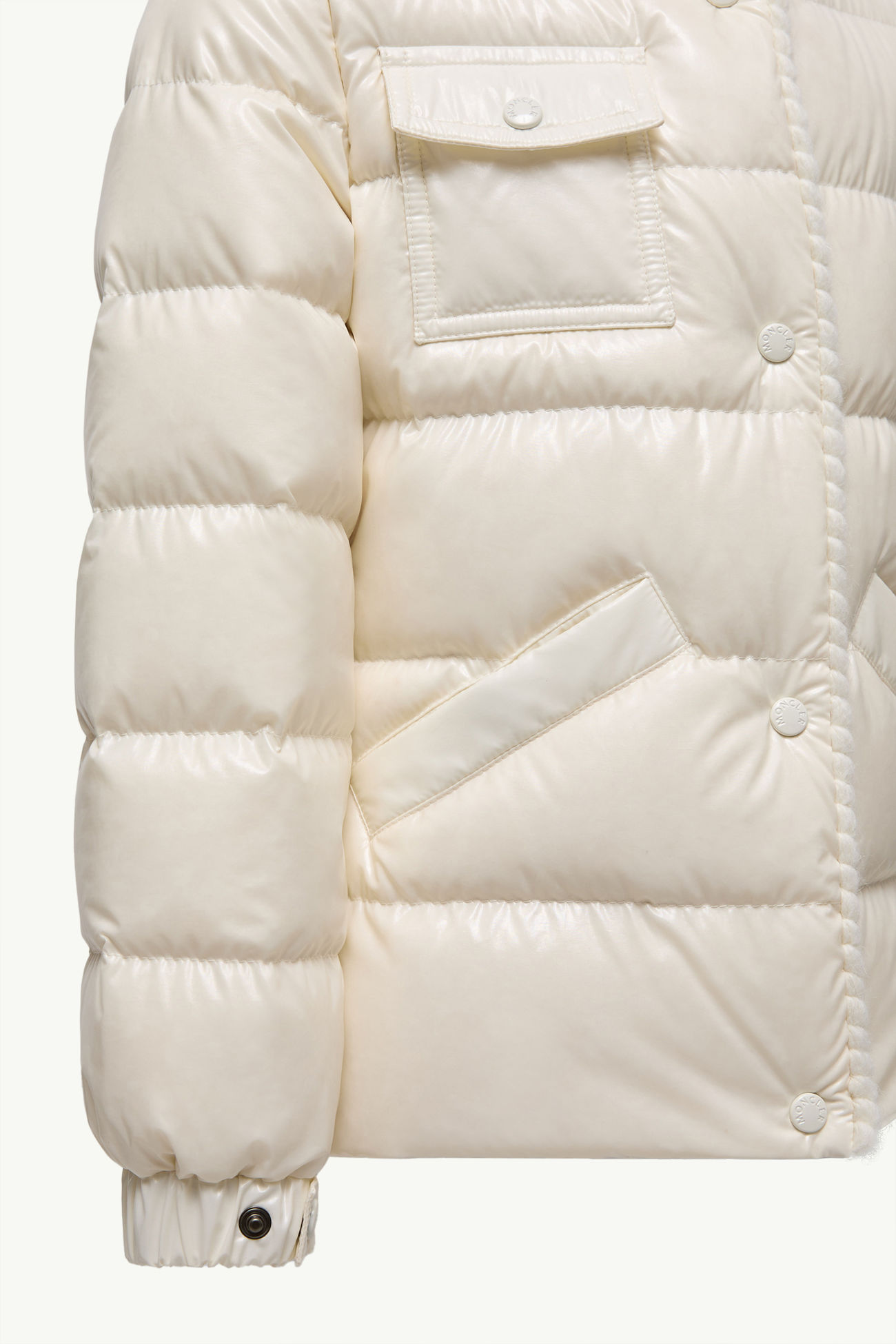 Glareins女童编织饰边连帽羽绒夹克外套 女童 白色 Moncler 4