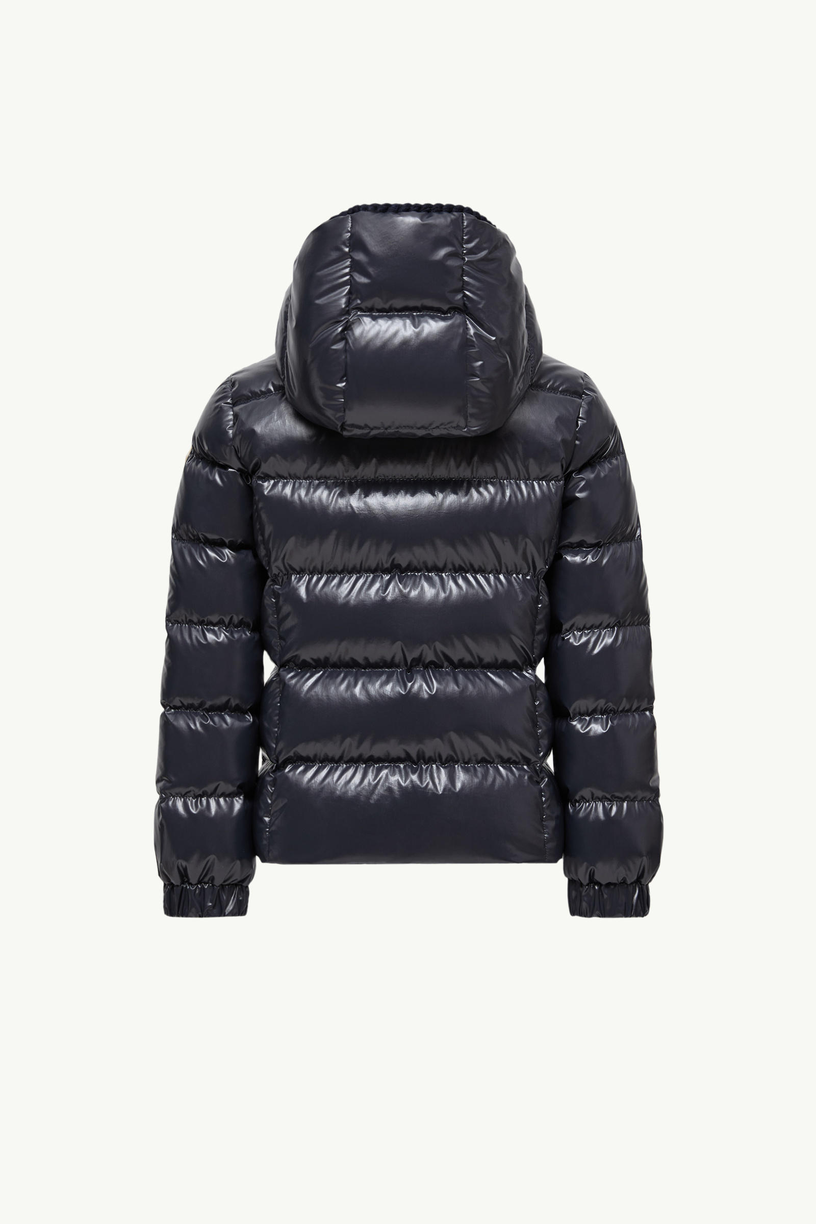 Glareins Braided Trim Hooded Down Jacket Girl Navy Blue Moncler 3