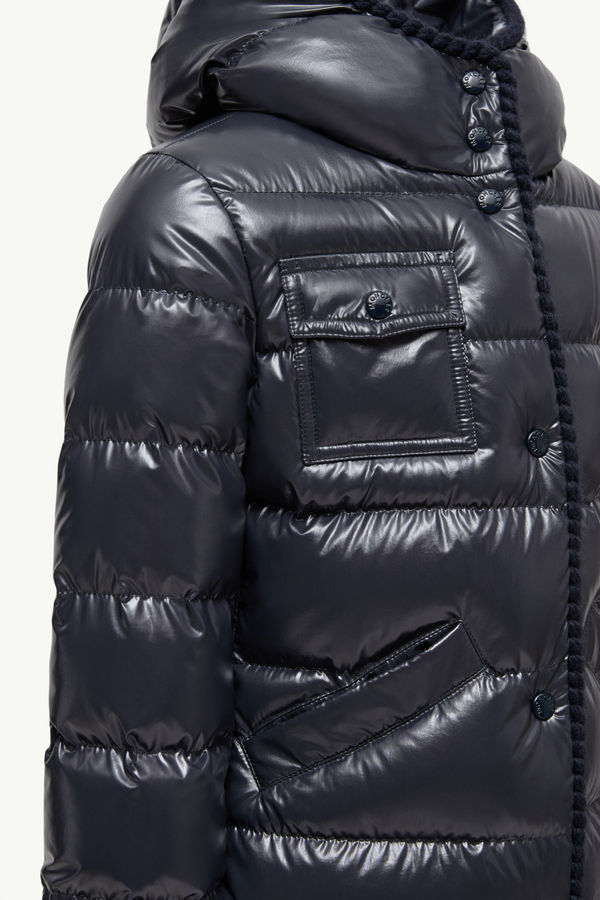 Doudoune à capuche et bordure tressée Glareins Fille Bleu marine Moncler 4