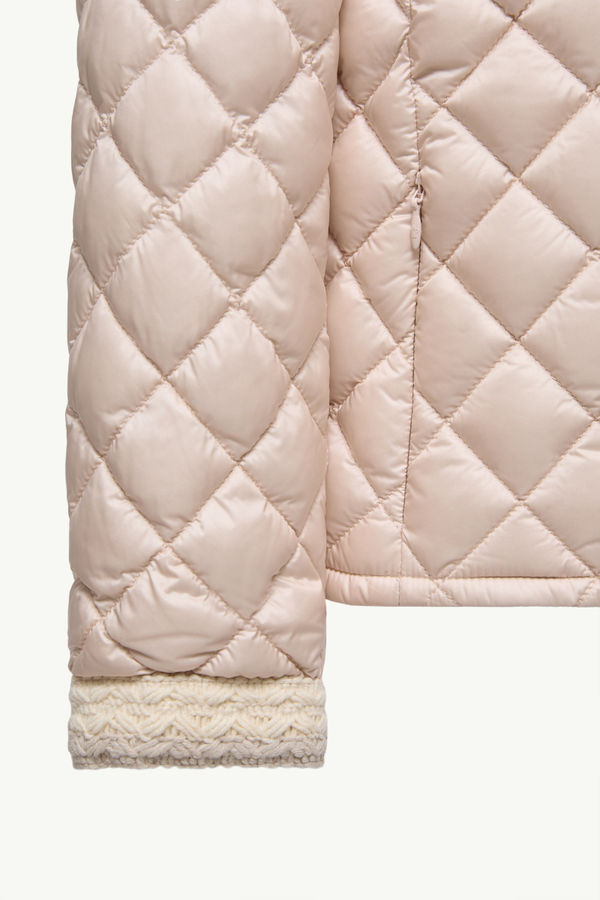 Doudoune à capuche et matelassage losange Corbelin Fille Rose Clair Moncler 4