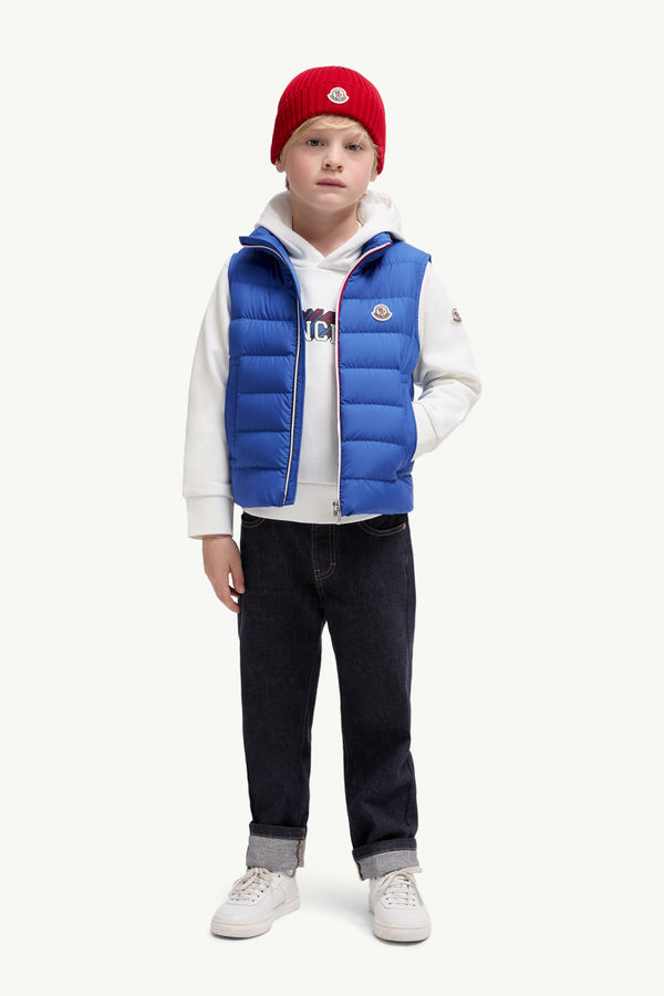 Gilet imbottito in piuma Ertavete Bambino Blu Elettrico Moncler 1