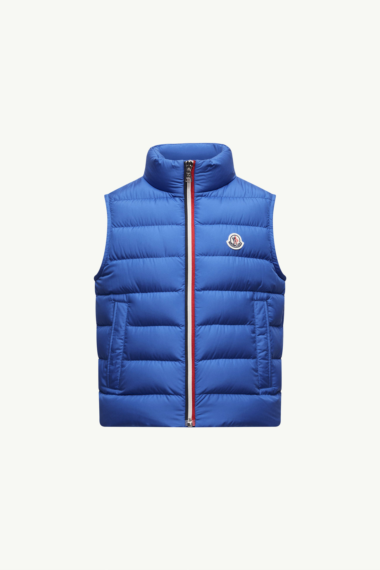 Gilet imbottito in piuma Ertavete Bambino Blu Elettrico Moncler 0