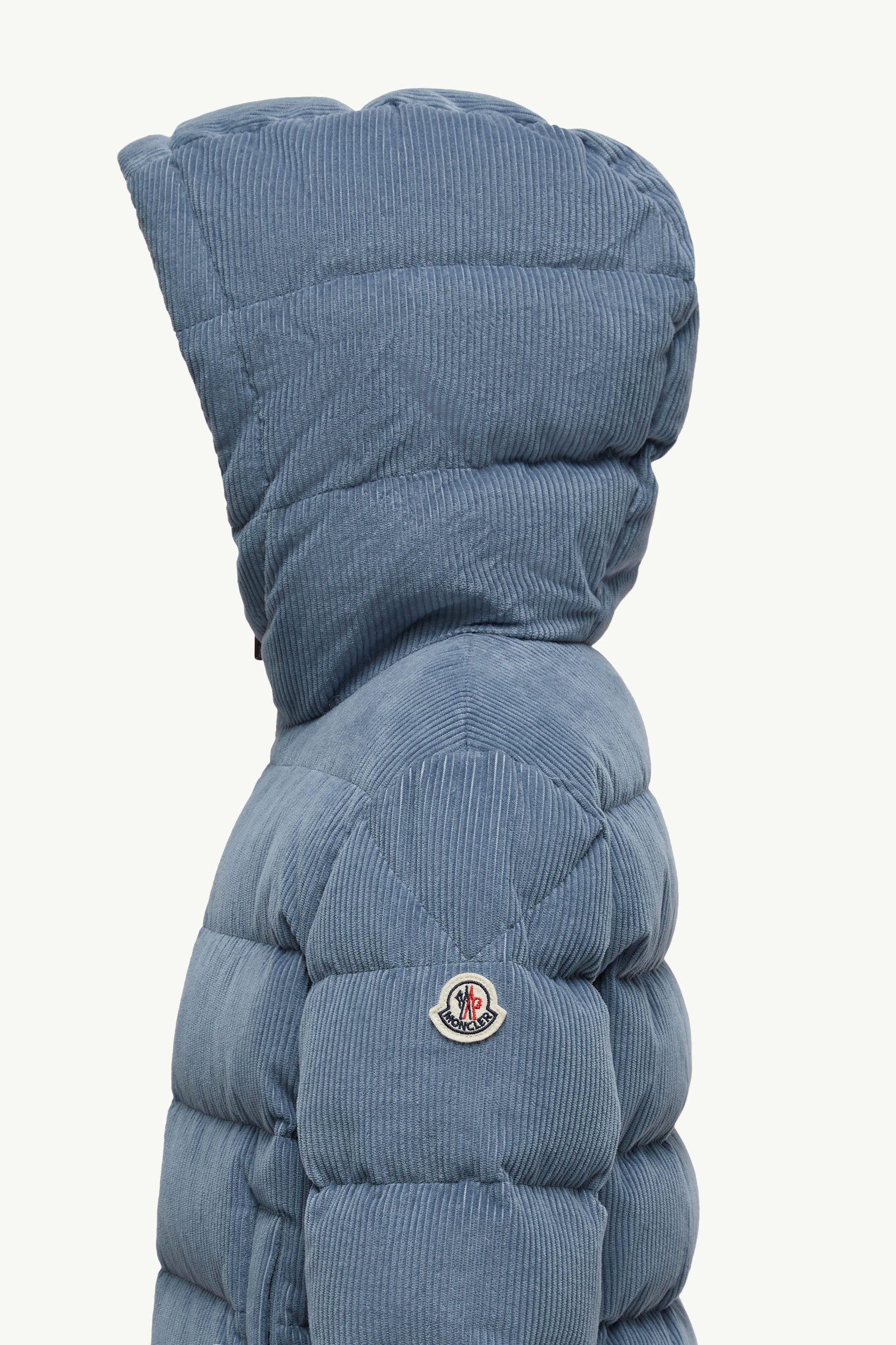 Puki Hooded Corduroy Down Jacket Boy Cobalt Blue Moncler 2
