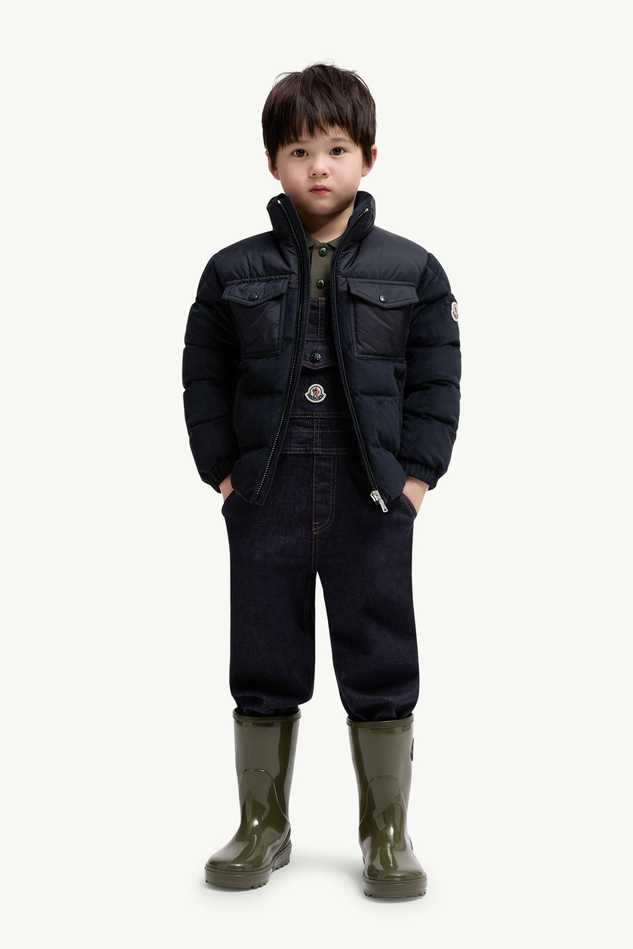 Plumífero de terciopelo Camul Niño Azul marino Moncler 1