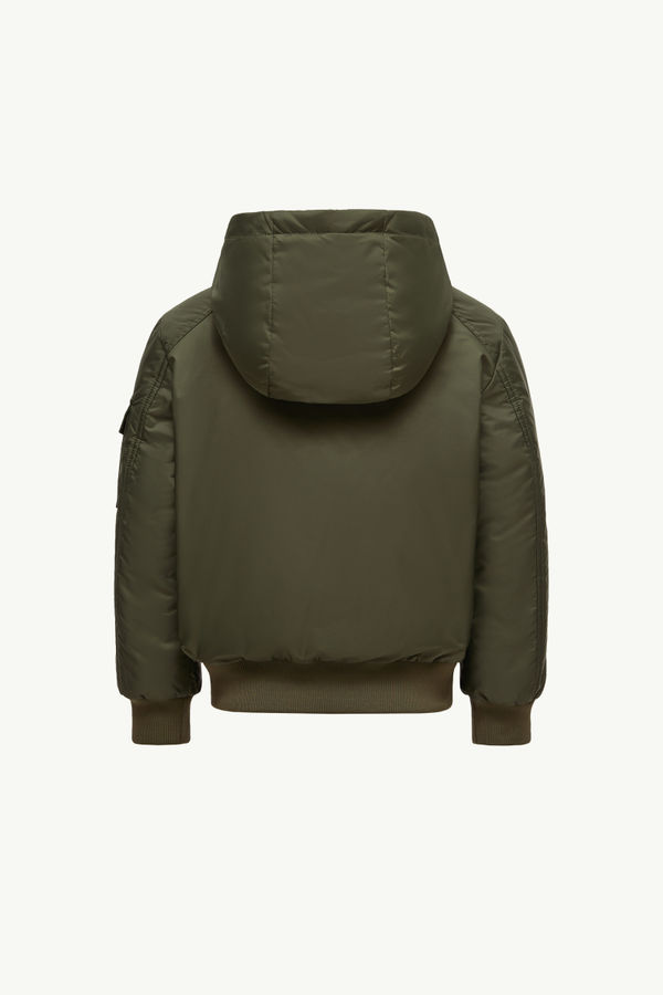 Duncer Hooded Down Jacket Boy Olive Green Moncler 3