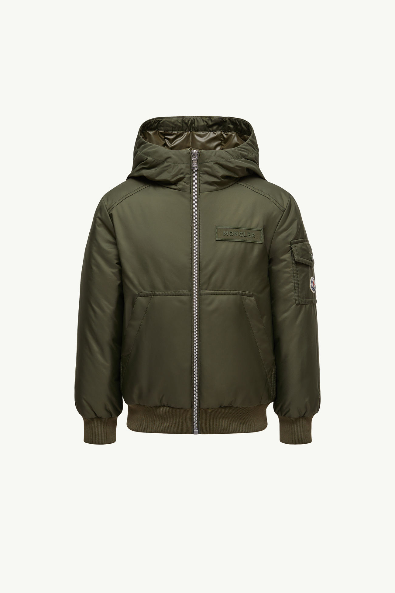 Piumino Duncer con Cappuccio Bambino Verde Oliva Moncler 0