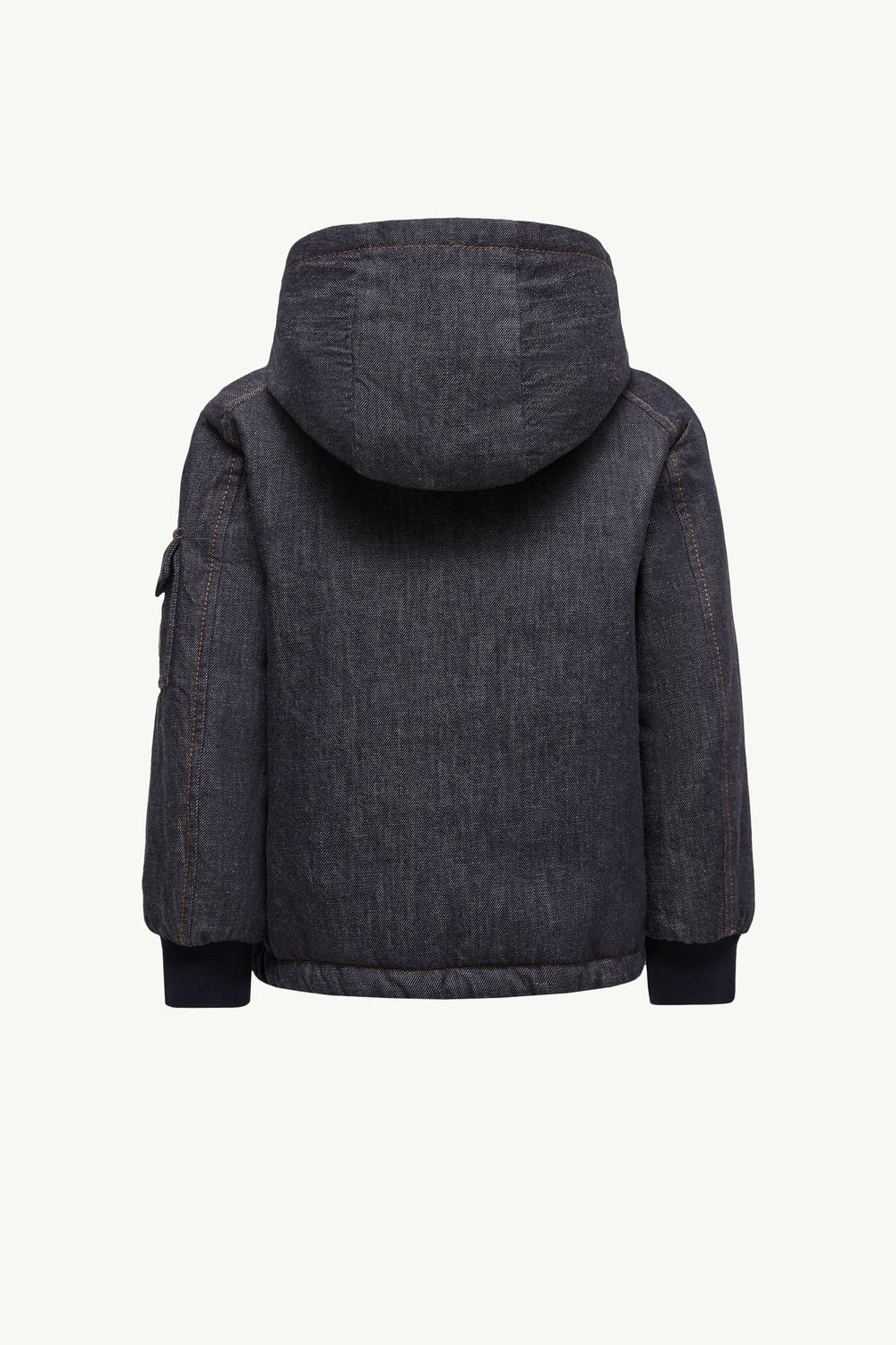 Nicolau Denim Hooded Down Jacket Boy Denim Blue Moncler 3