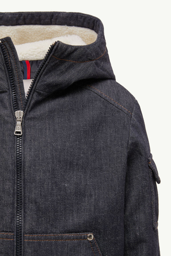 Doudoune à capuche En Denim Nicolau Garçon Bleu Jean Moncler 4