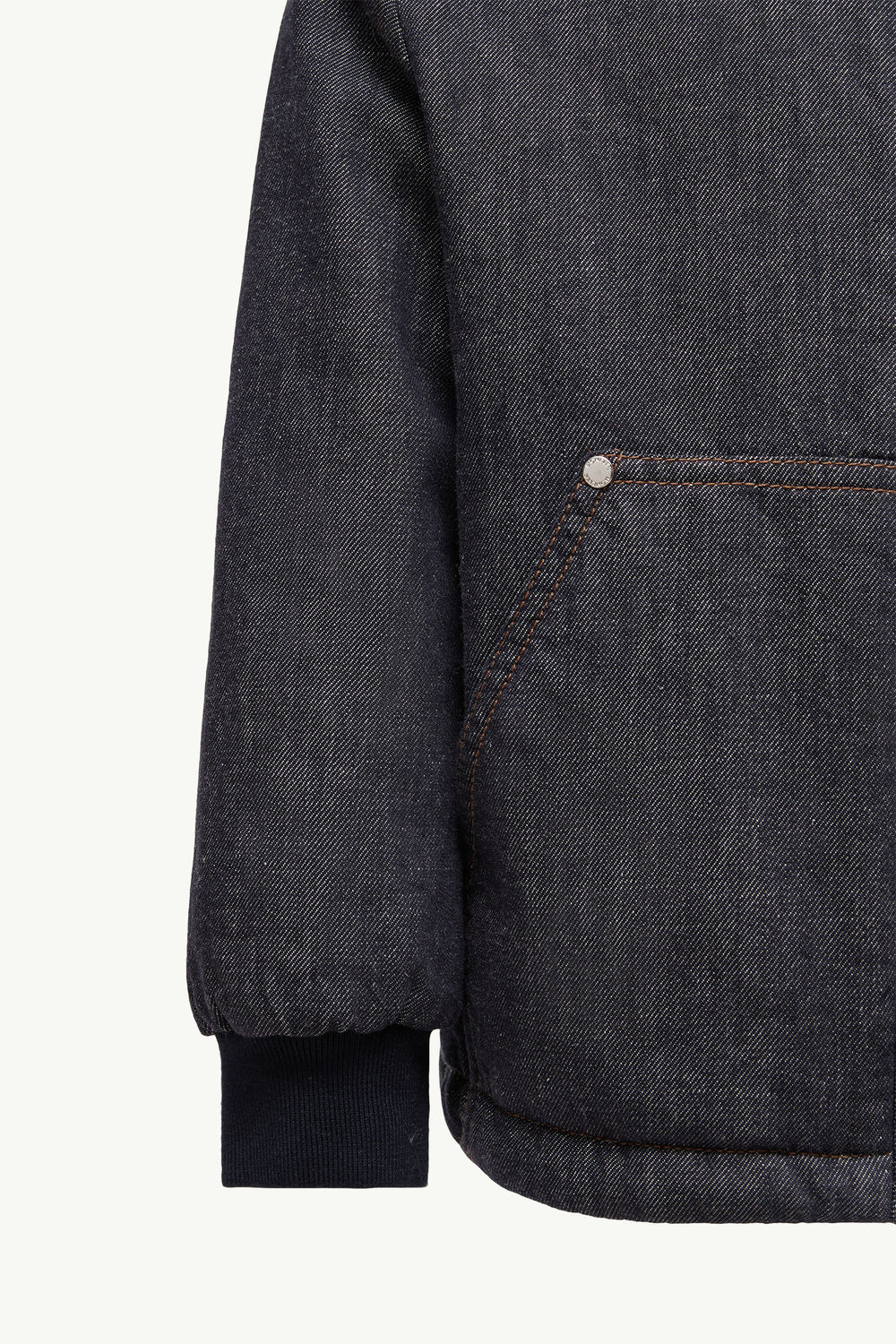 Nicolau Denim Hooded Down Jacket Boy Denim Blue Moncler 5
