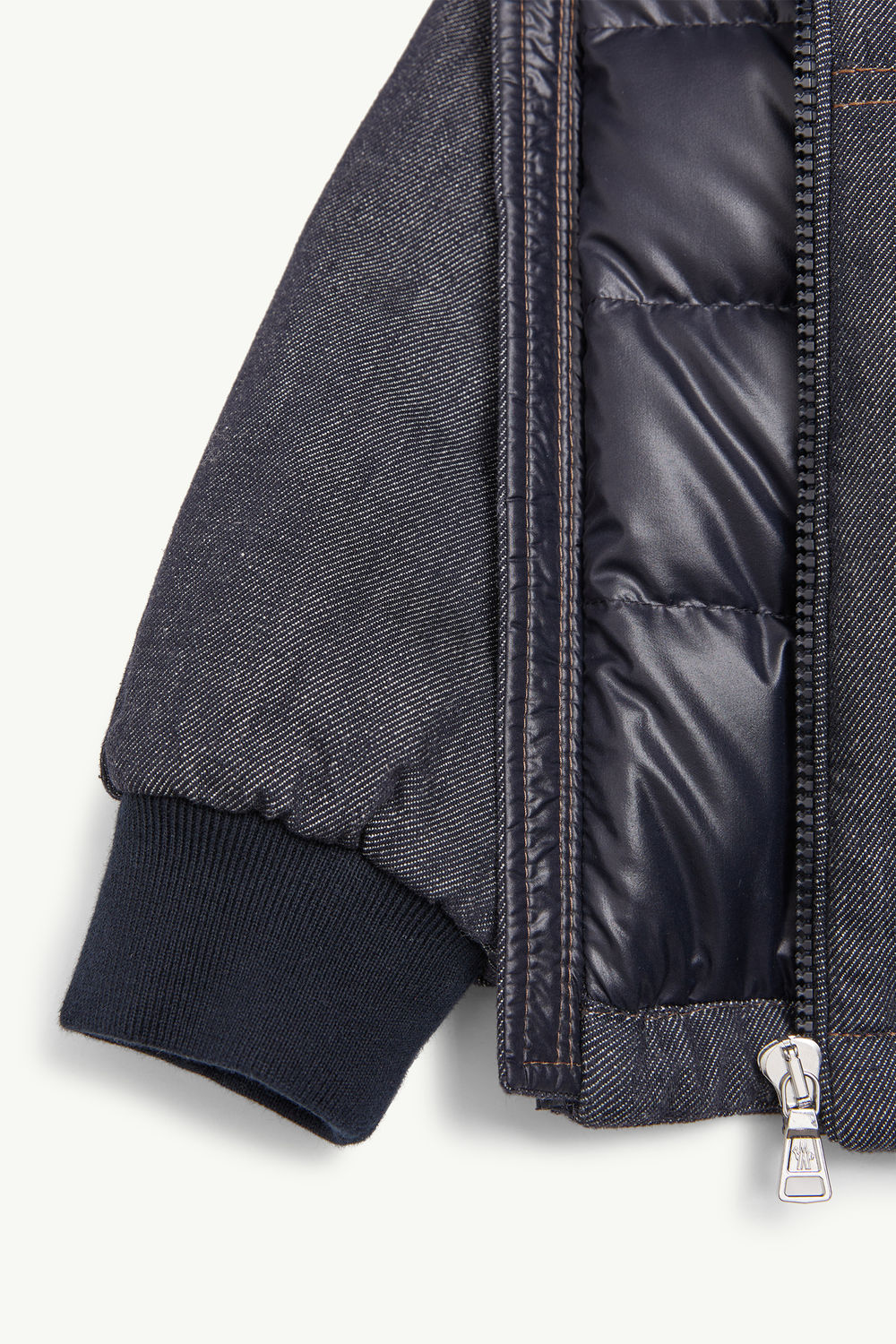 Nicolau Denim Hooded Down Jacket Boy Denim Blue Moncler 6