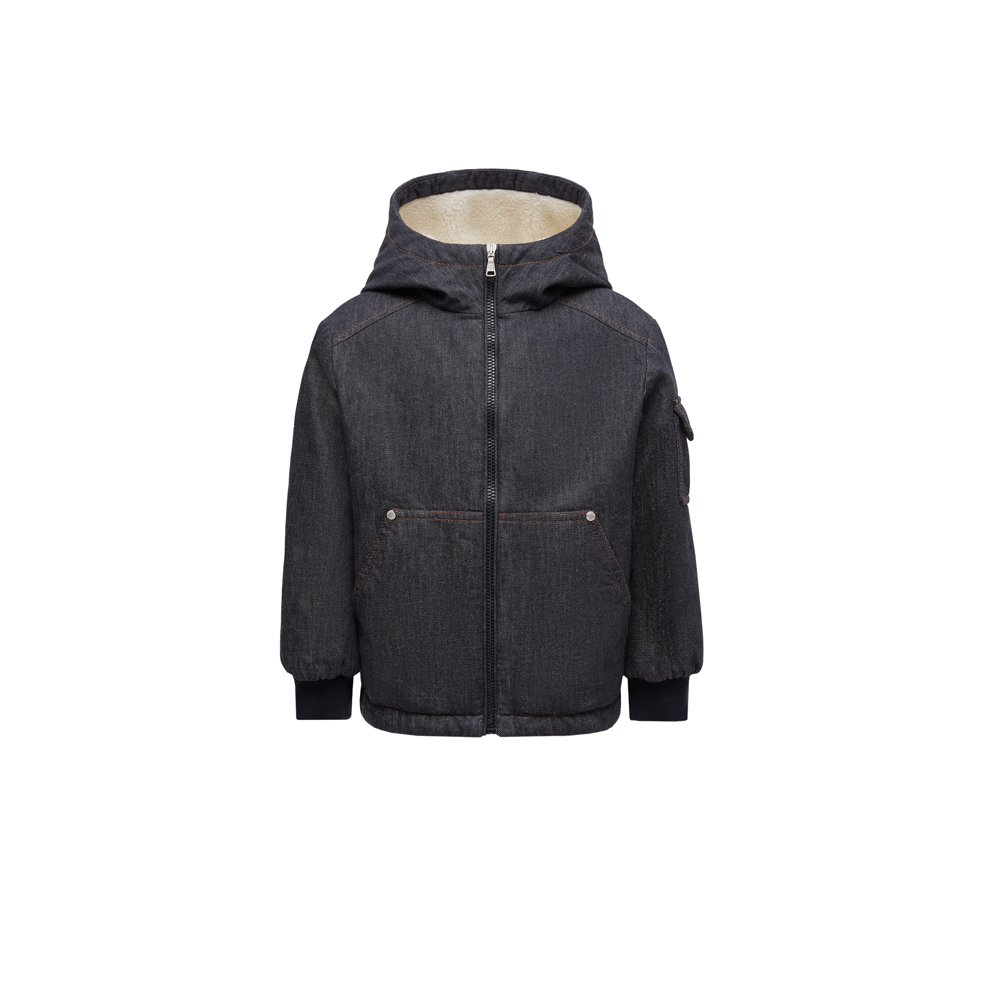 Moncler Enfant Boys Short Down Jacket Blue 4Y