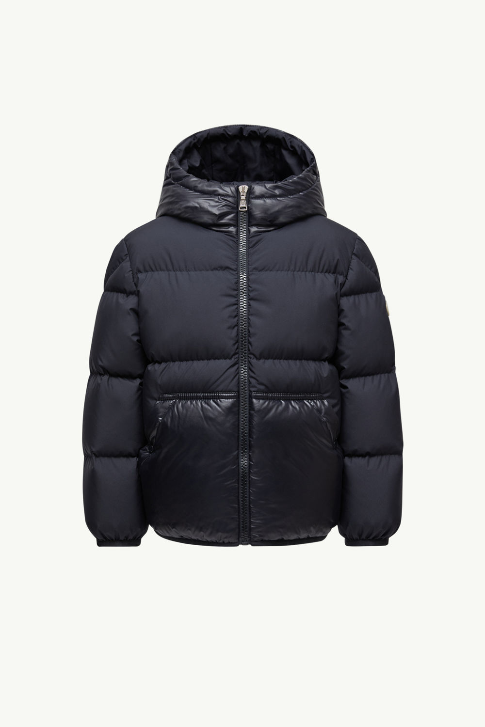 Barin Hooded Down Jacket Boy Navy Blue Moncler 0