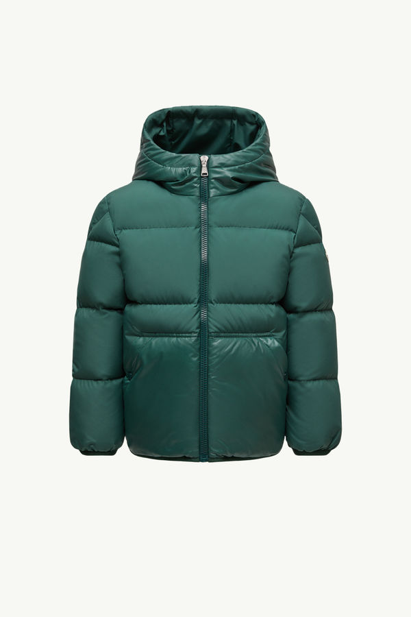 Barin Hooded Down Jacket Boy Emerald Green Moncler 0
