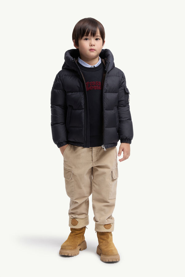 Eranu Hooded Down Jacket Boy Navy Blue Moncler 1