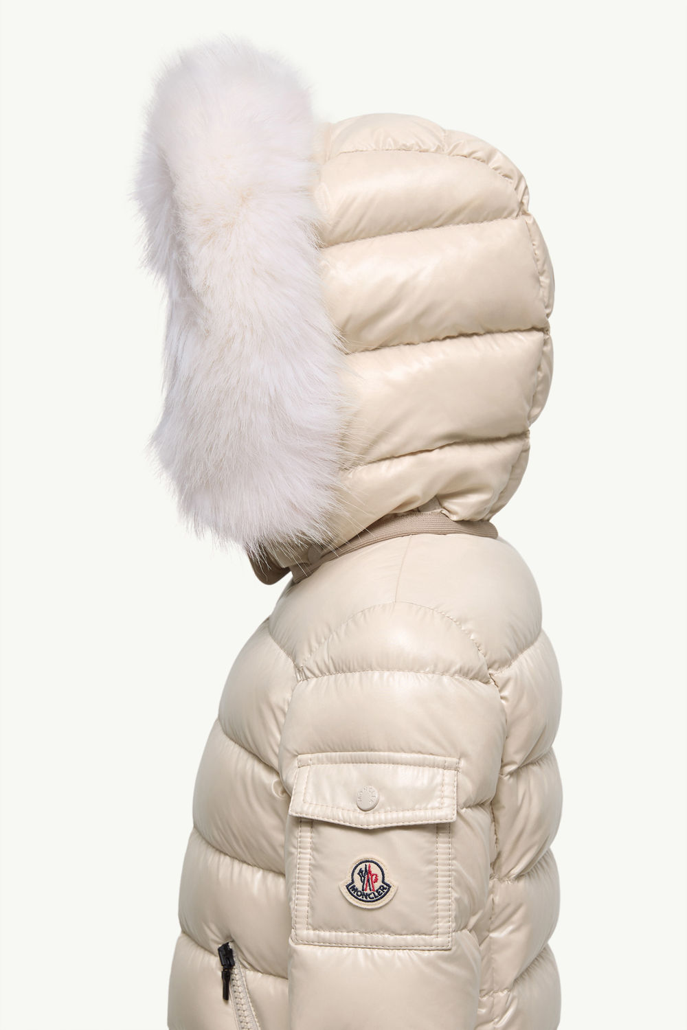 Badyf Hooded Down Jacket Girl Light Beige Moncler 1