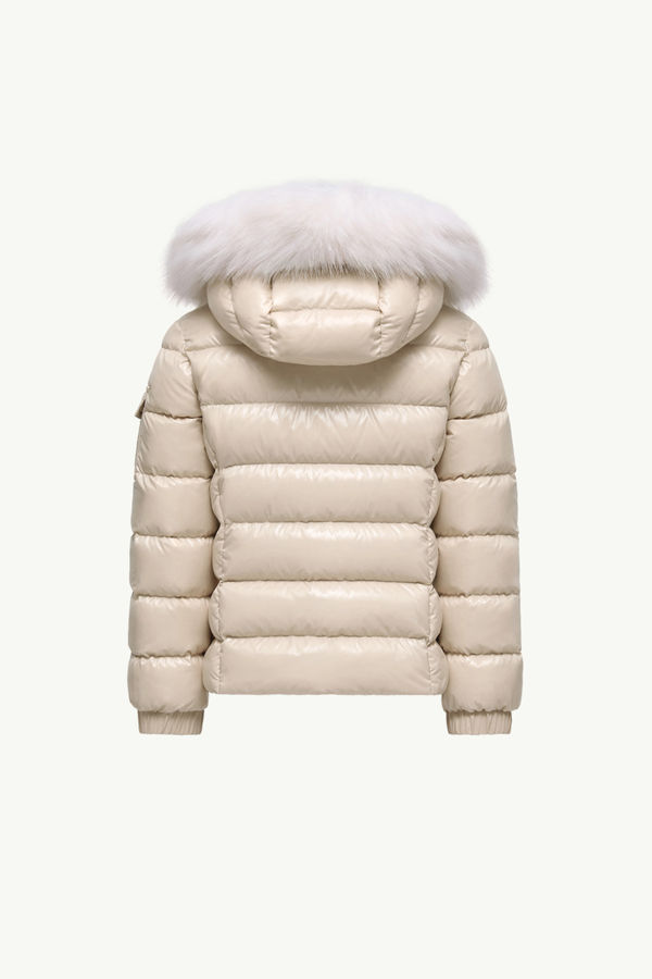 Piumino Badyf con cappuccio e orlo in materiali sintetici Bambina Beige Chiaro Moncler 2