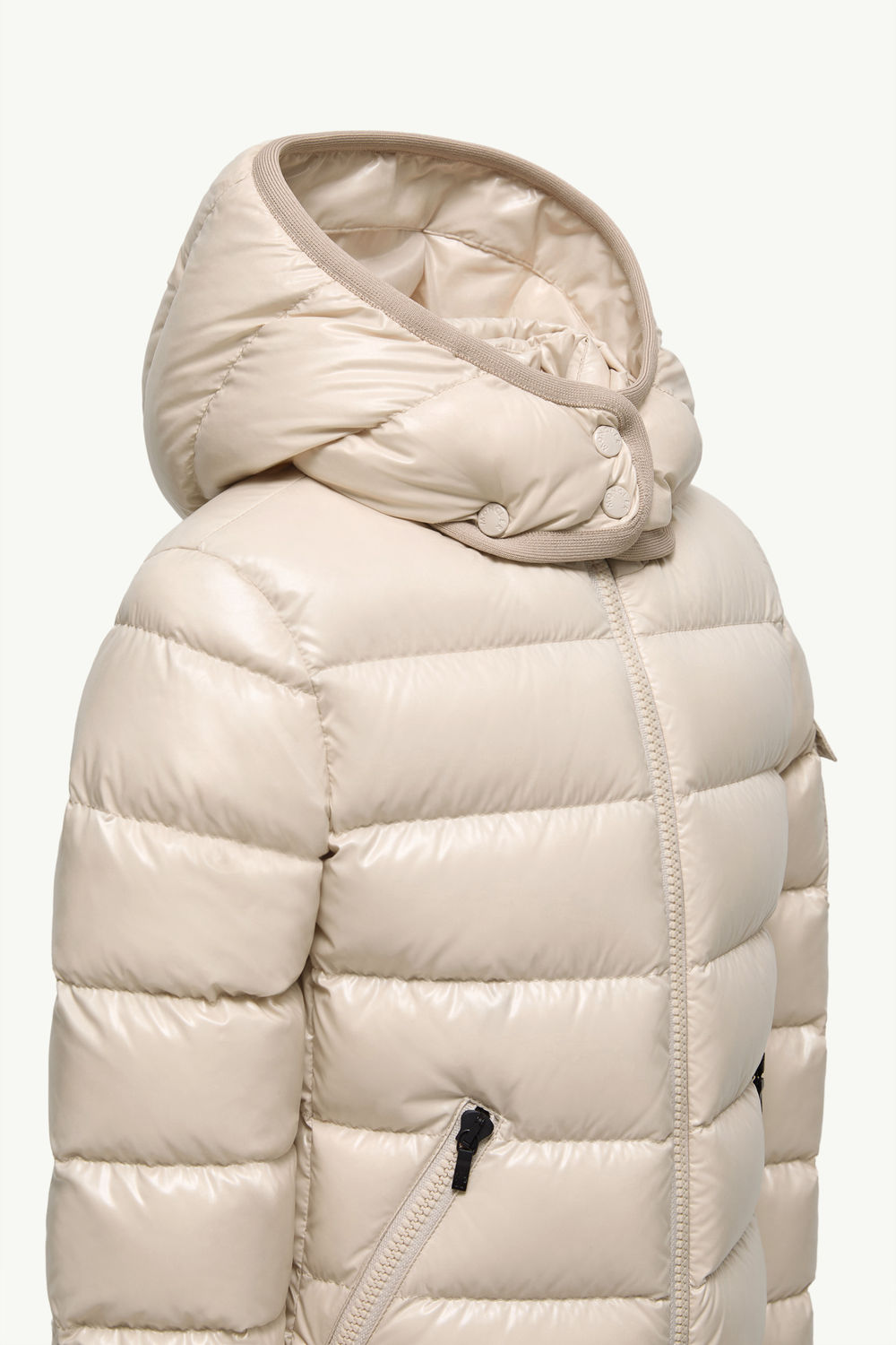 Badyf Hooded Down Jacket Girl Light Beige Moncler 3