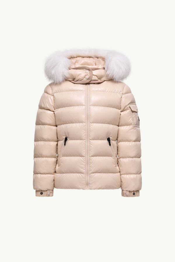 Badyf Daunenjacke mit Kapuze und Kunstfellbesatz Mädchen Hellbeige Moncler 0