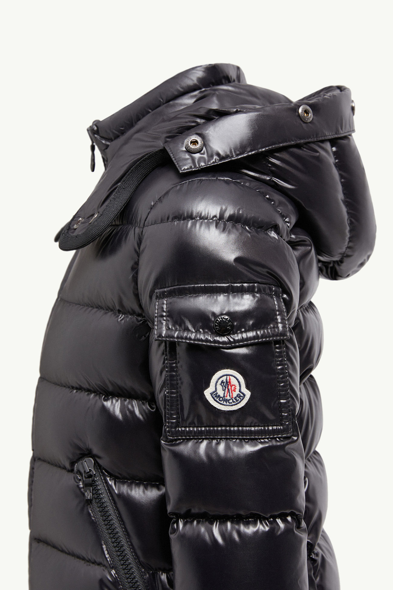 Badyf Hooded Faux Fur-Trimmed Down Jacket Girl Black Moncler 1