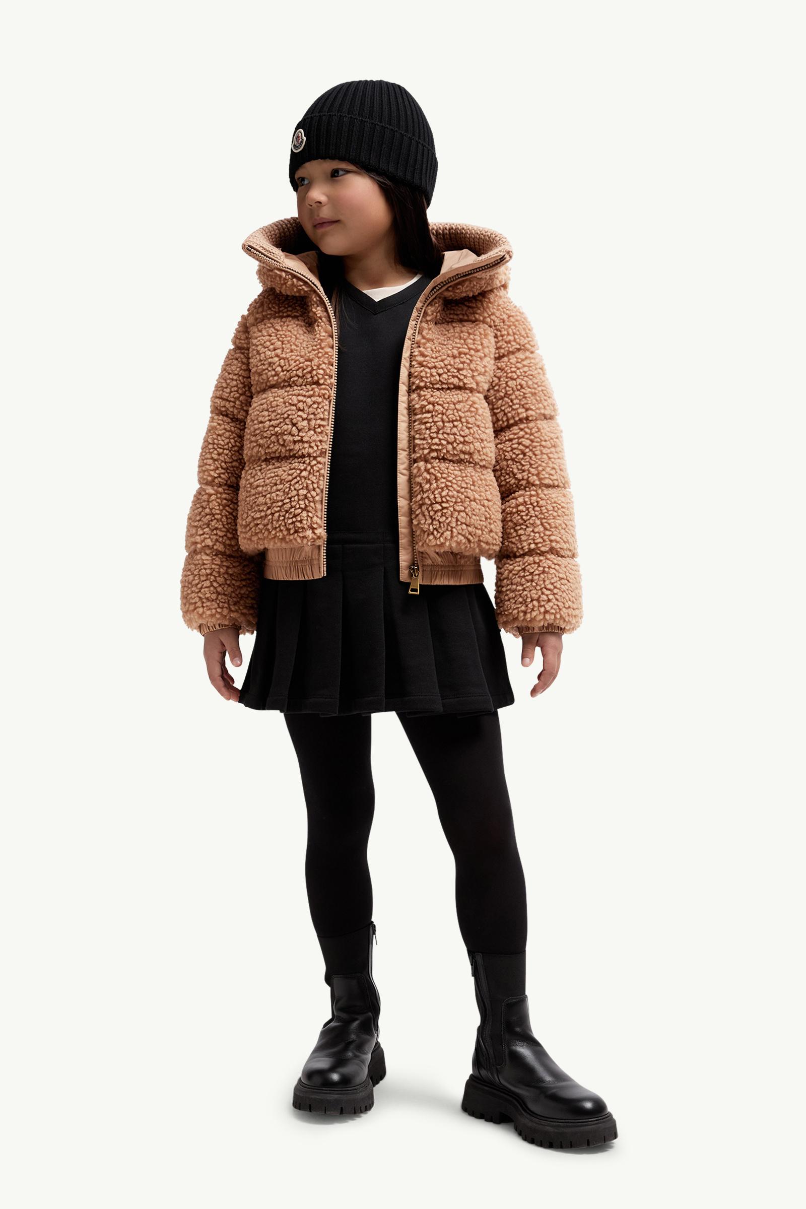 Adalbertas Teddy Hooded Down Jacket Girl Beige Moncler 1