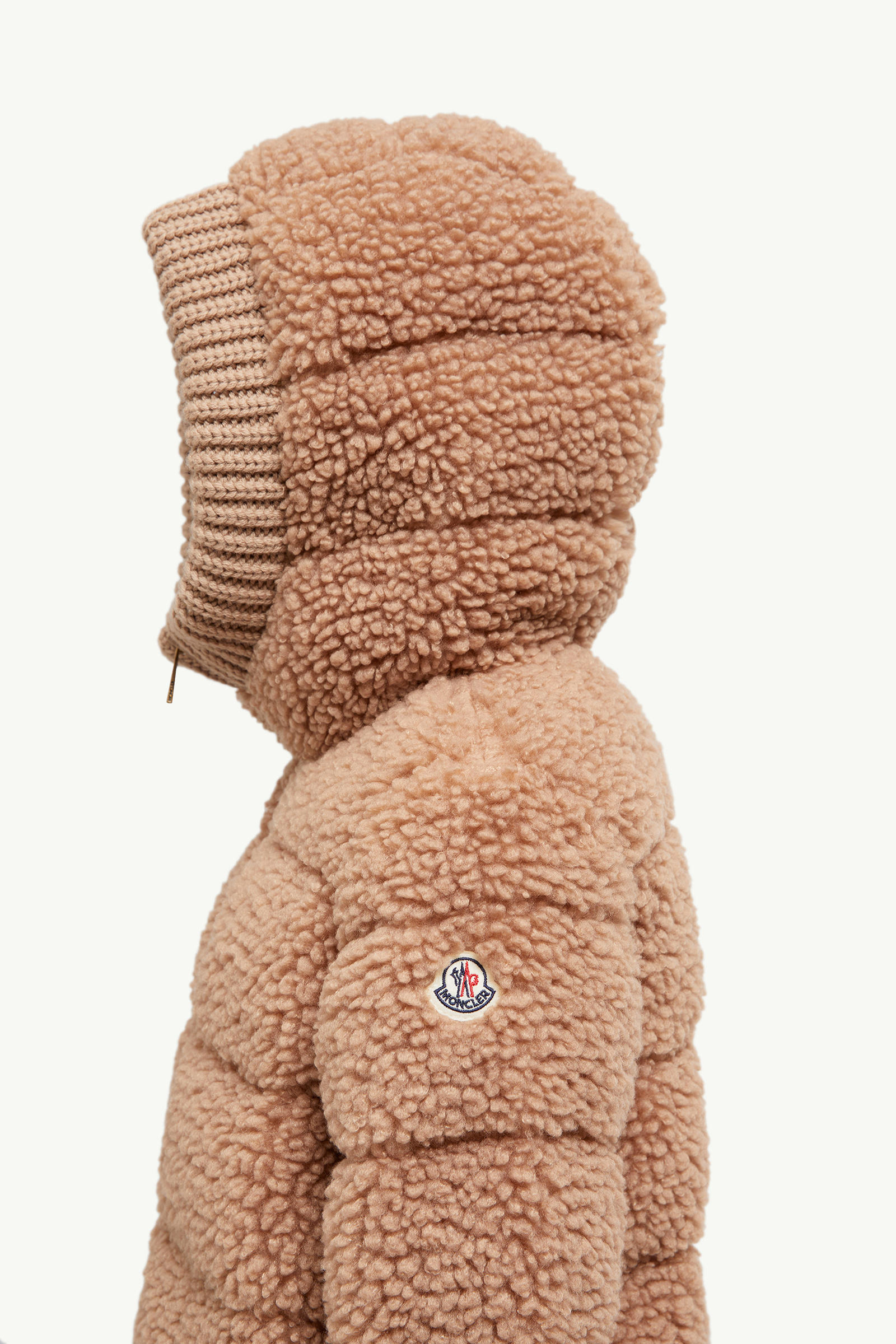 Adalbertas Teddy Hooded Down Jacket Girl Beige Moncler 2