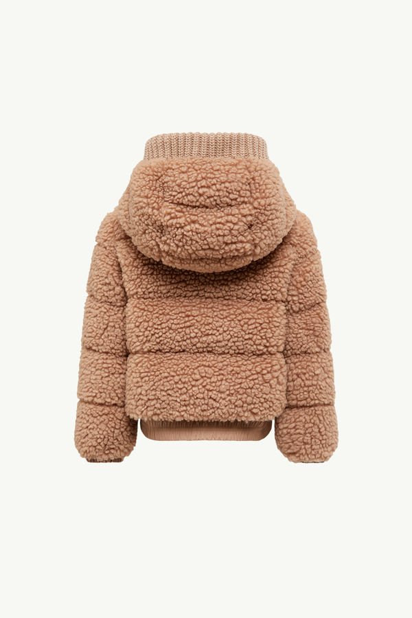 Adalbertas Teddy Hooded Down Jacket Girl Beige Moncler 3
