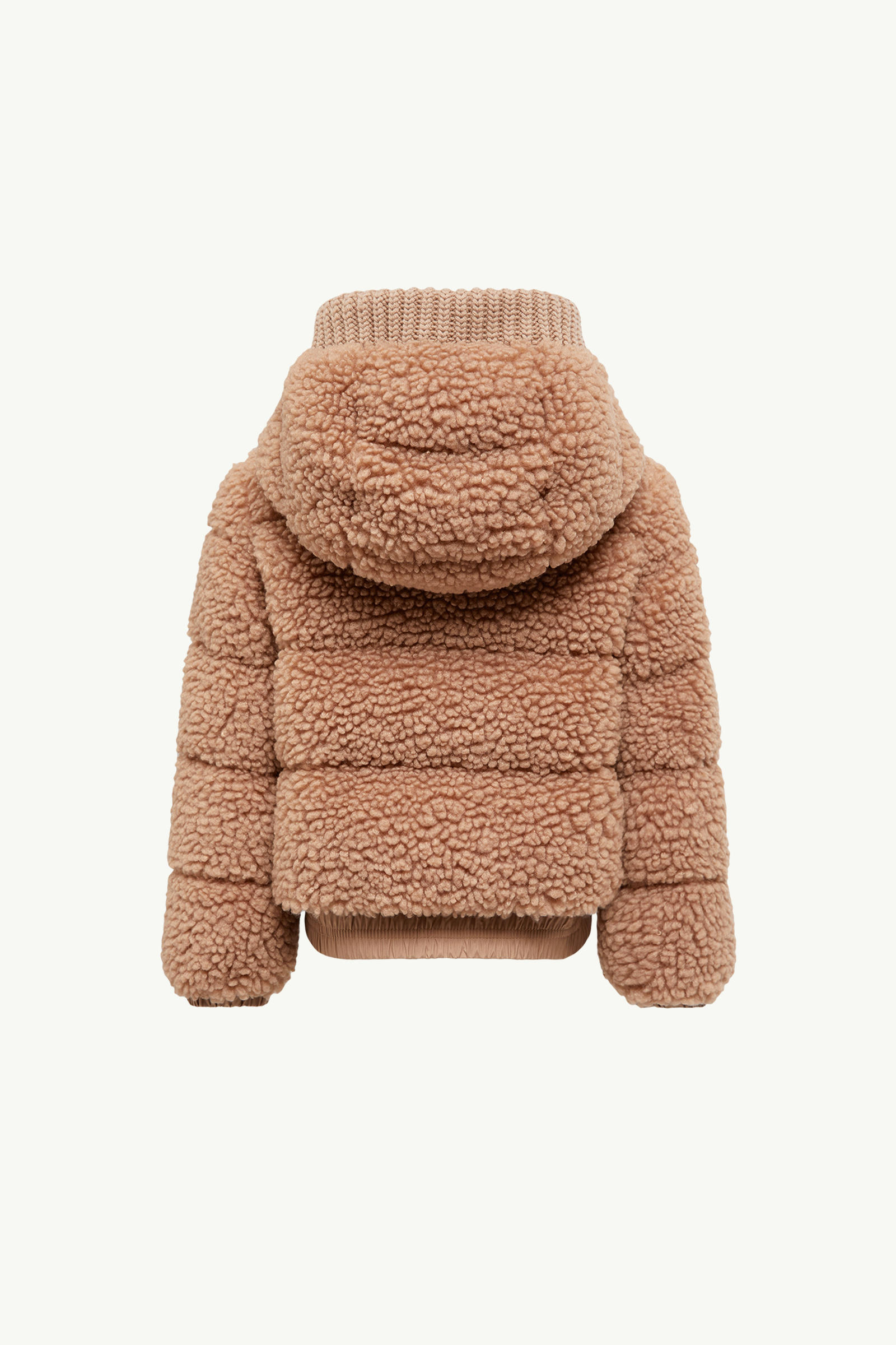 Adalbertas Teddy Hooded Down Jacket Girl Beige Moncler 3