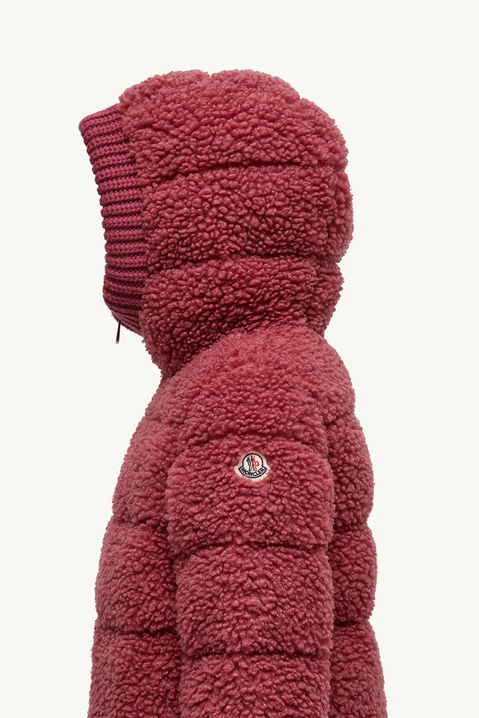 Adalbertas Teddy Hooded Down Jacket Girl Dusty Pink Moncler 1