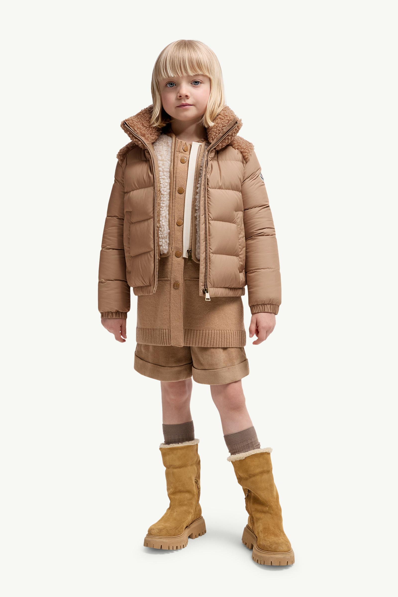 Vard Teddy-Trimmed Down Jacket Girl Camel Beige Moncler 1