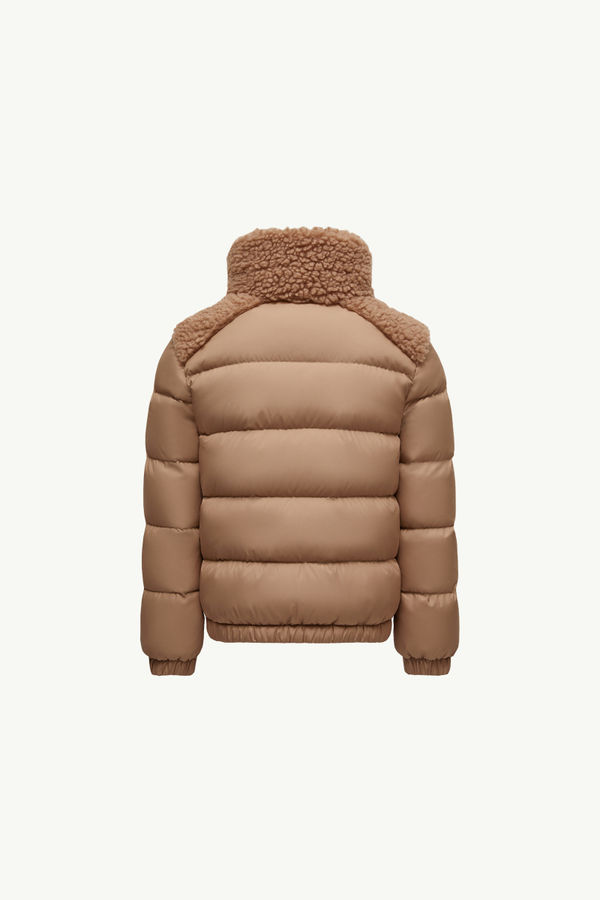 Vard Teddy-Trimmed Down Jacket Girl Camel Beige Moncler 3