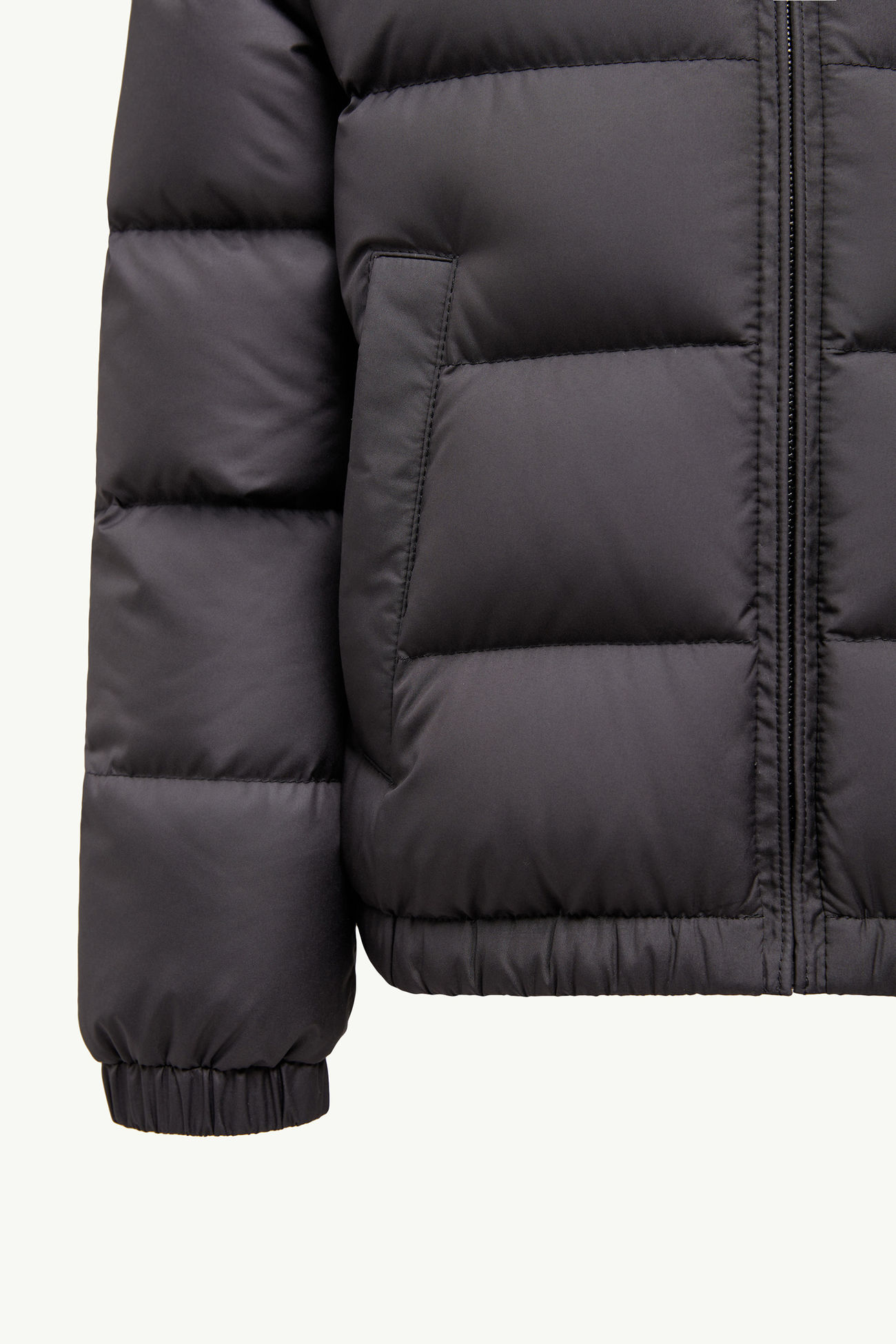 Piumino con Bordo Effetto Teddy Vard Bambina Nero Moncler 4