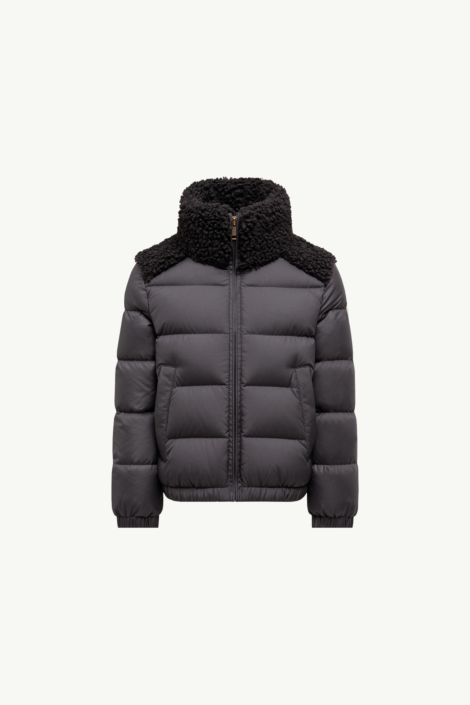 Vard Teddy-Trimmed Down Jacket Girl Black Moncler 0
