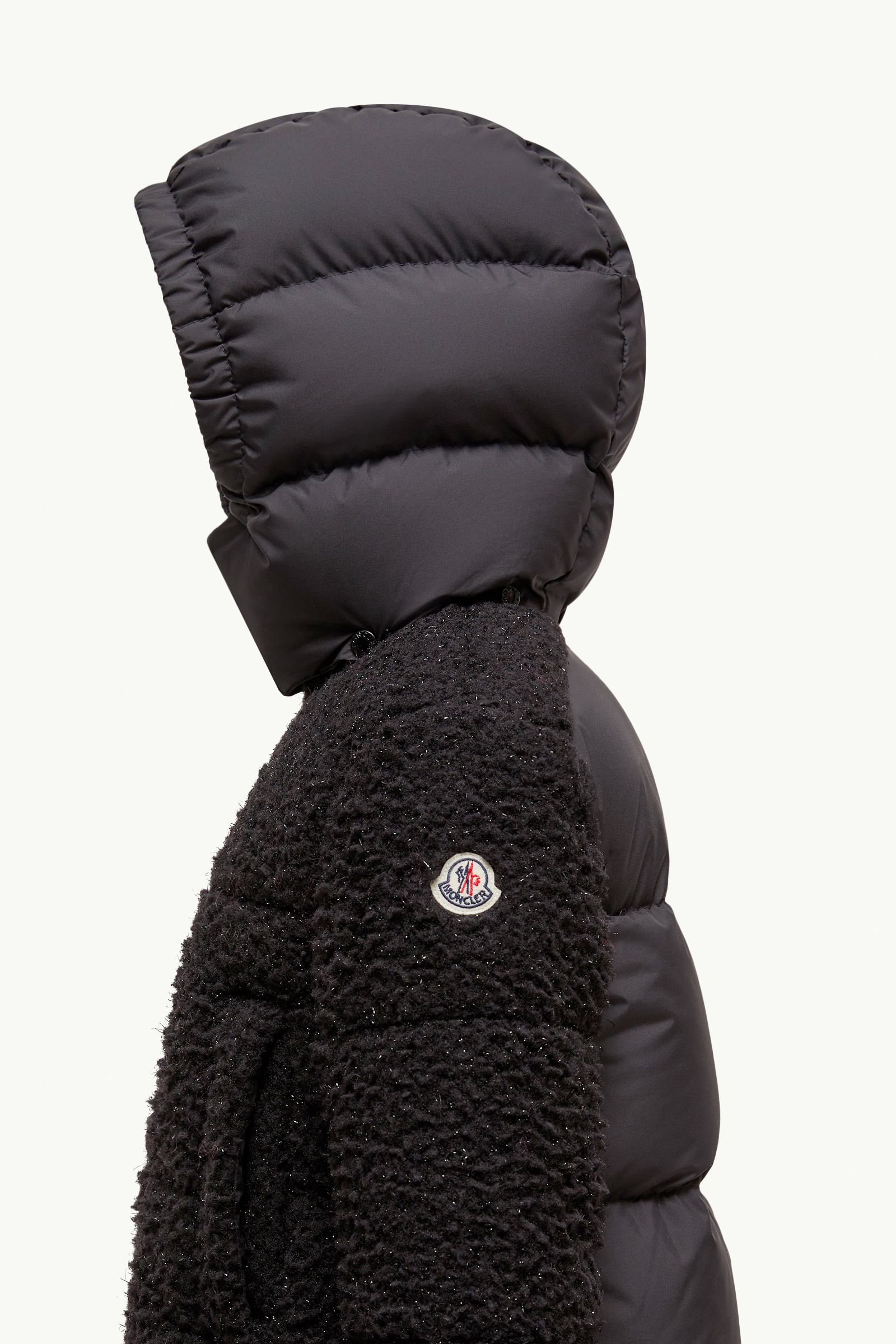 Zambaga Metallic Teddy Hooded Down Jacket Girl Black Moncler 2