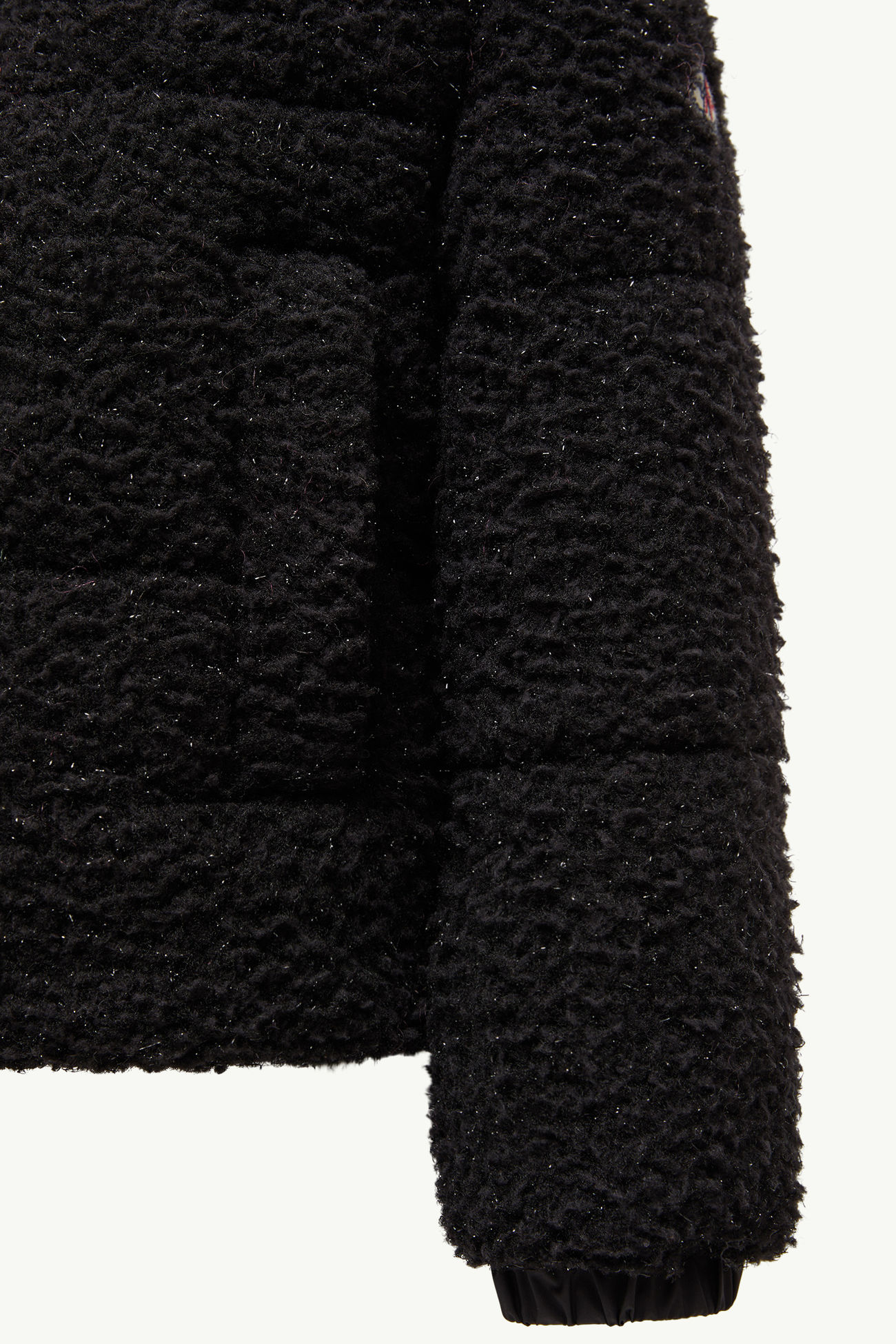 Zambaga Metallic Teddy Hooded Down Jacket Girl Black Moncler 4