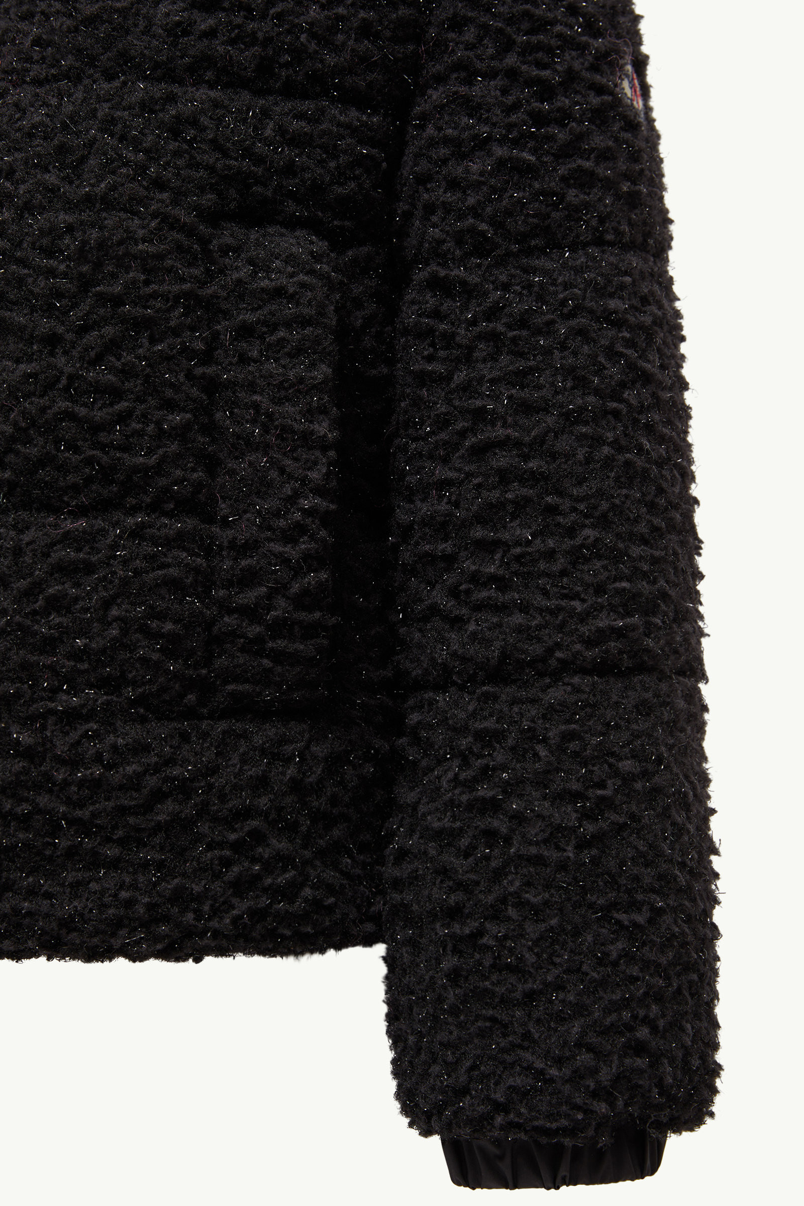 Zambaga Metallic Teddy Hooded Down Jacket Girl Black Moncler 4