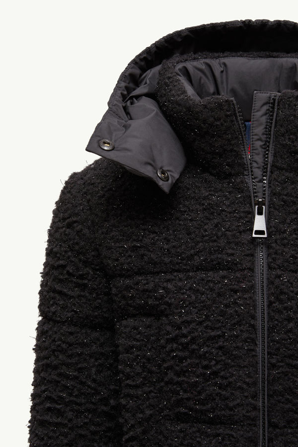 Zambaga Metallic Teddy Hooded Down Jacket Girl Black Moncler 5