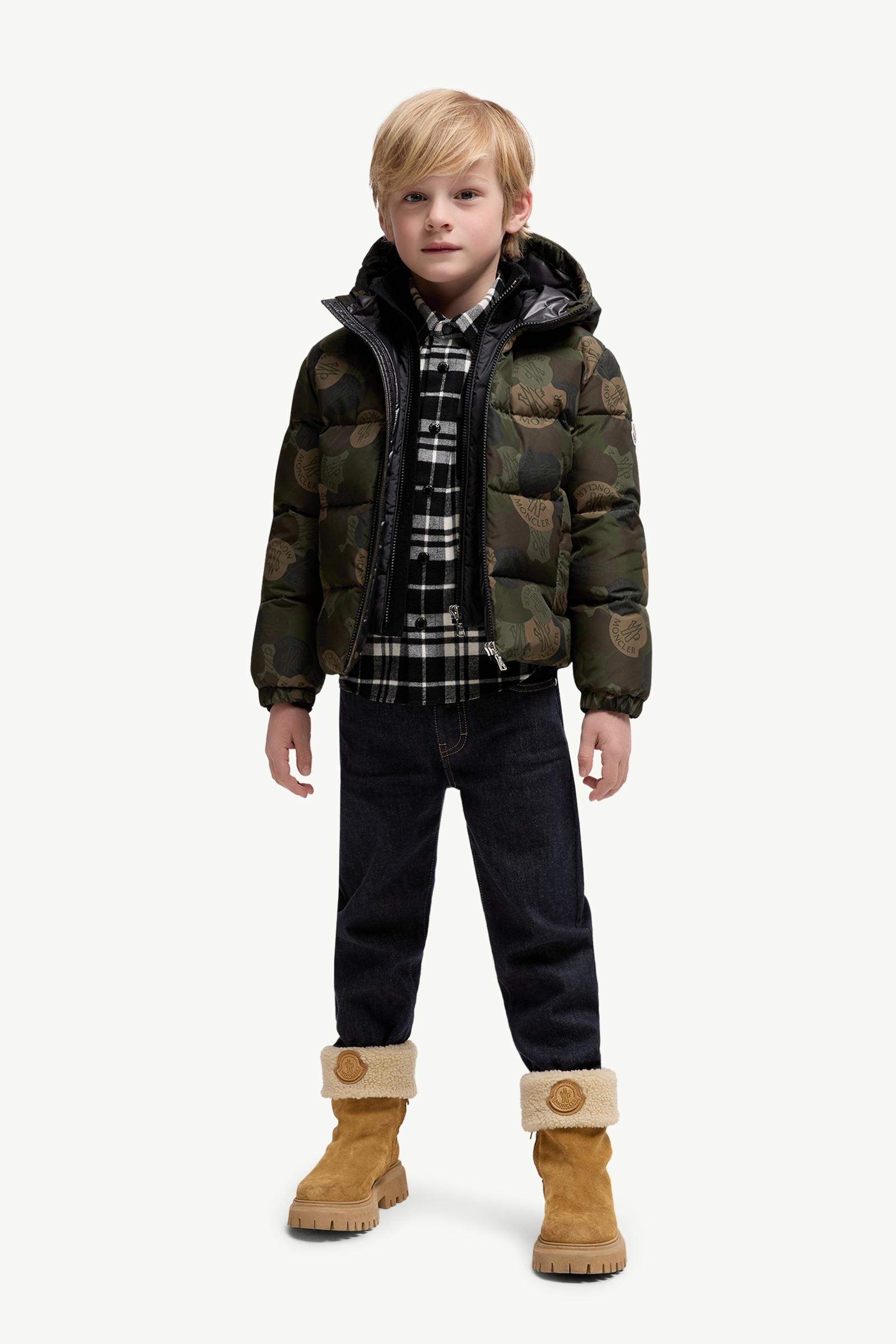 Escer ダウンジャケット ボーイズ グリーン & ブラウン Moncler 1