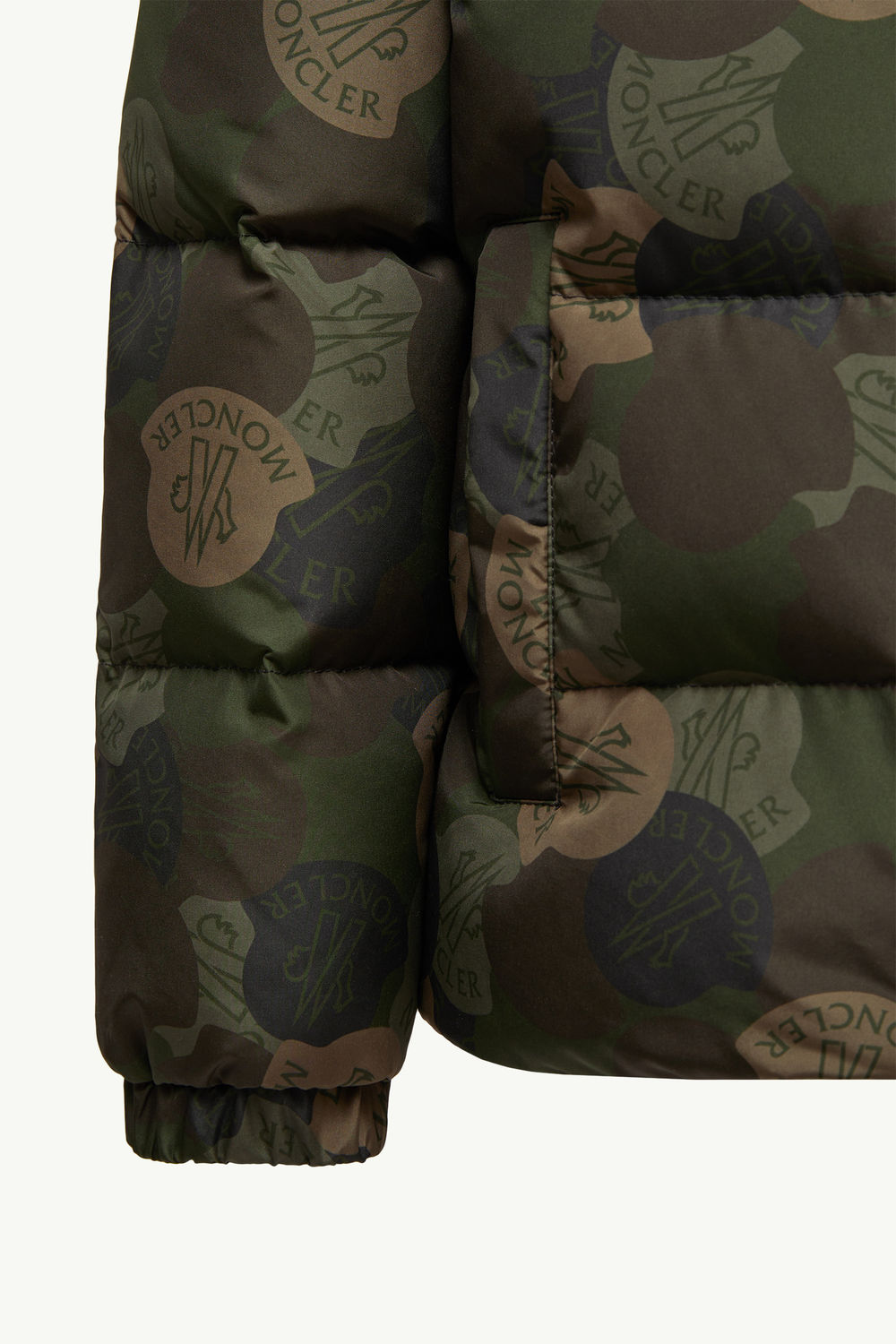 Escer Hooded Down Jacket Boy Green & Brown Moncler 5