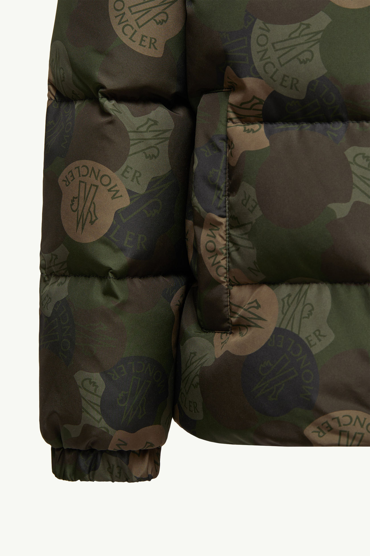 Piumino con Cappuccio Escer Bambino Verde & Marrone Moncler 5