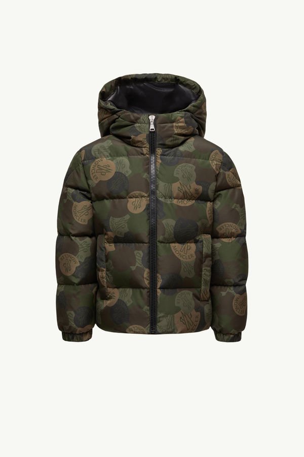 Escer Daunenjacke mit Kapuze Jungen Grün & Braun Moncler 0