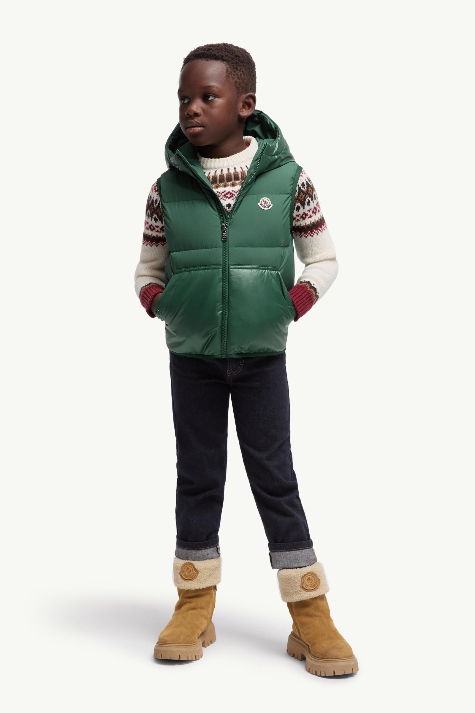 Voldan Hooded Down Vest Boy Emerald Green Moncler 1