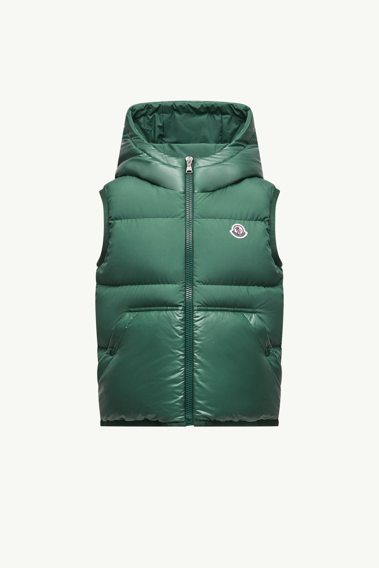 Chaleco plumífero con capucha Voldan Niño Verde Esmeralda Moncler 0