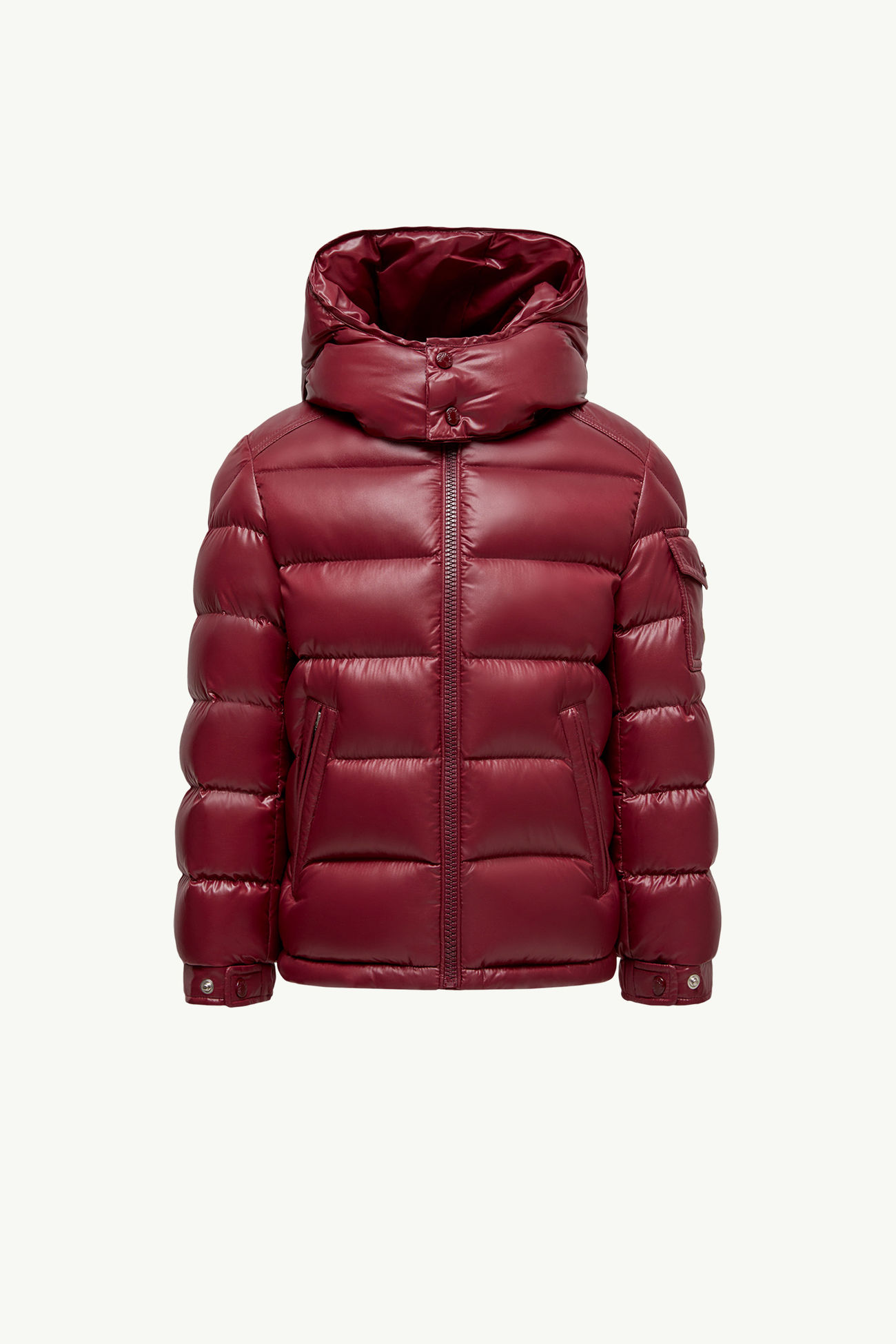 New Moncler Maya Hooded Down Jacket Boy Red Moncler 0