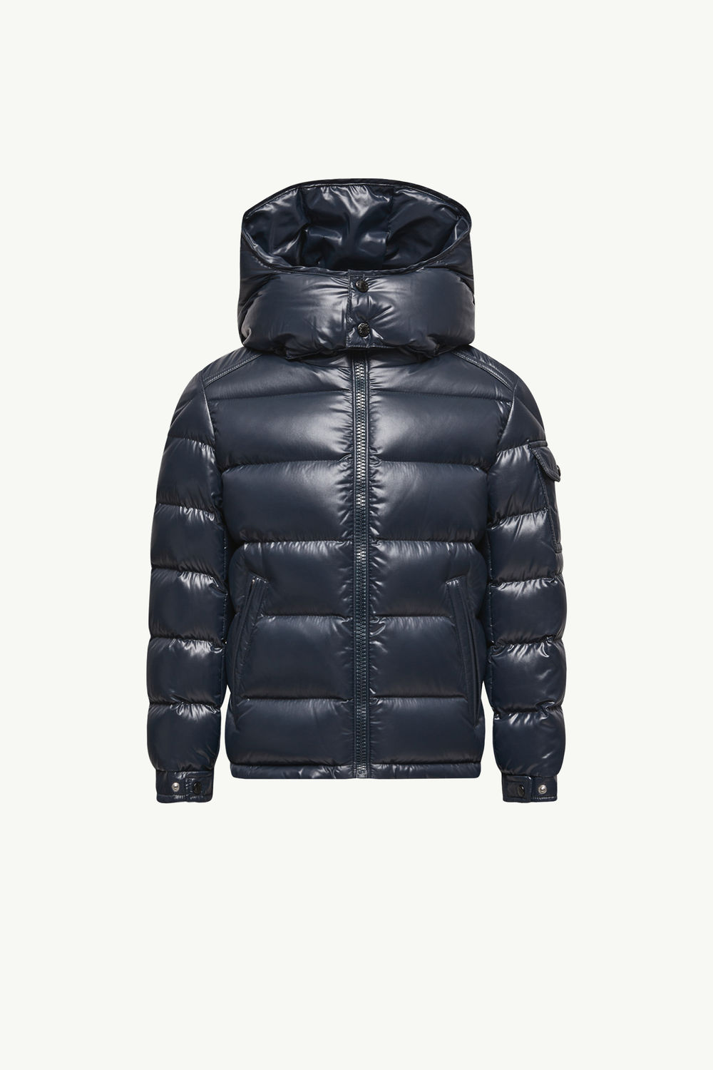 New Moncler Maya Hooded Down Jacket Boy Navy Blue Moncler 0