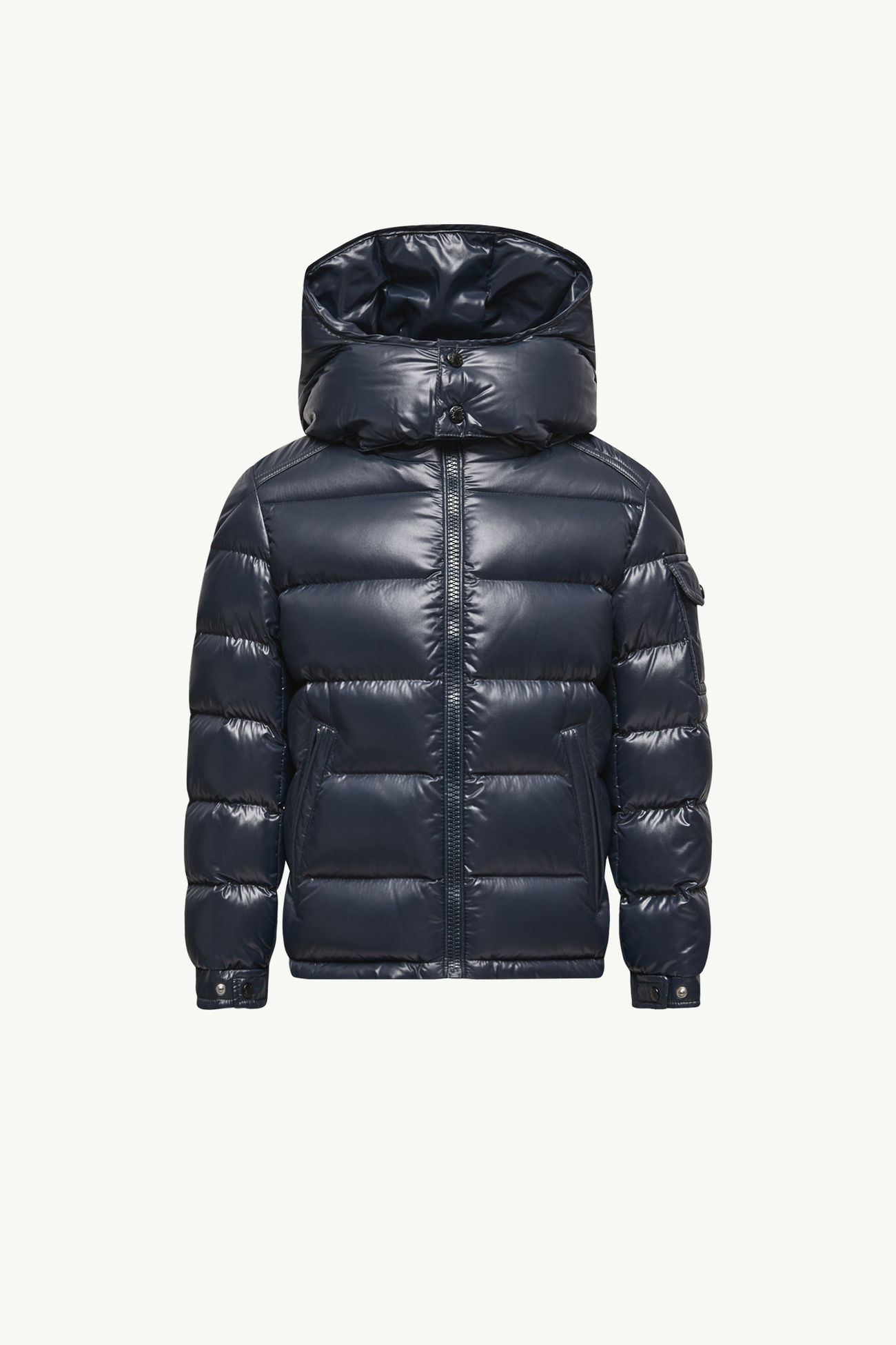 New Moncler Maya 후드 다운 재킷 키즈 남아 네이비 블루 Moncler 0