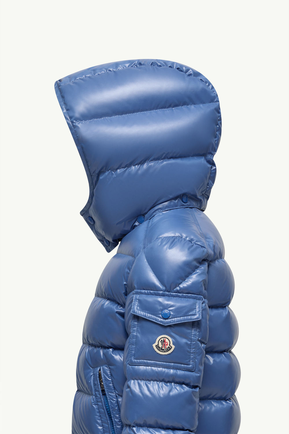 New Moncler Maya Hooded Down Jacket Boy Electric Blue Moncler 1
