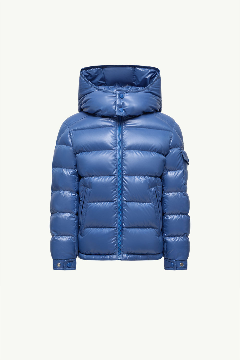 New Moncler Maya Hooded Down Jacket Boy Electric Blue Moncler 0