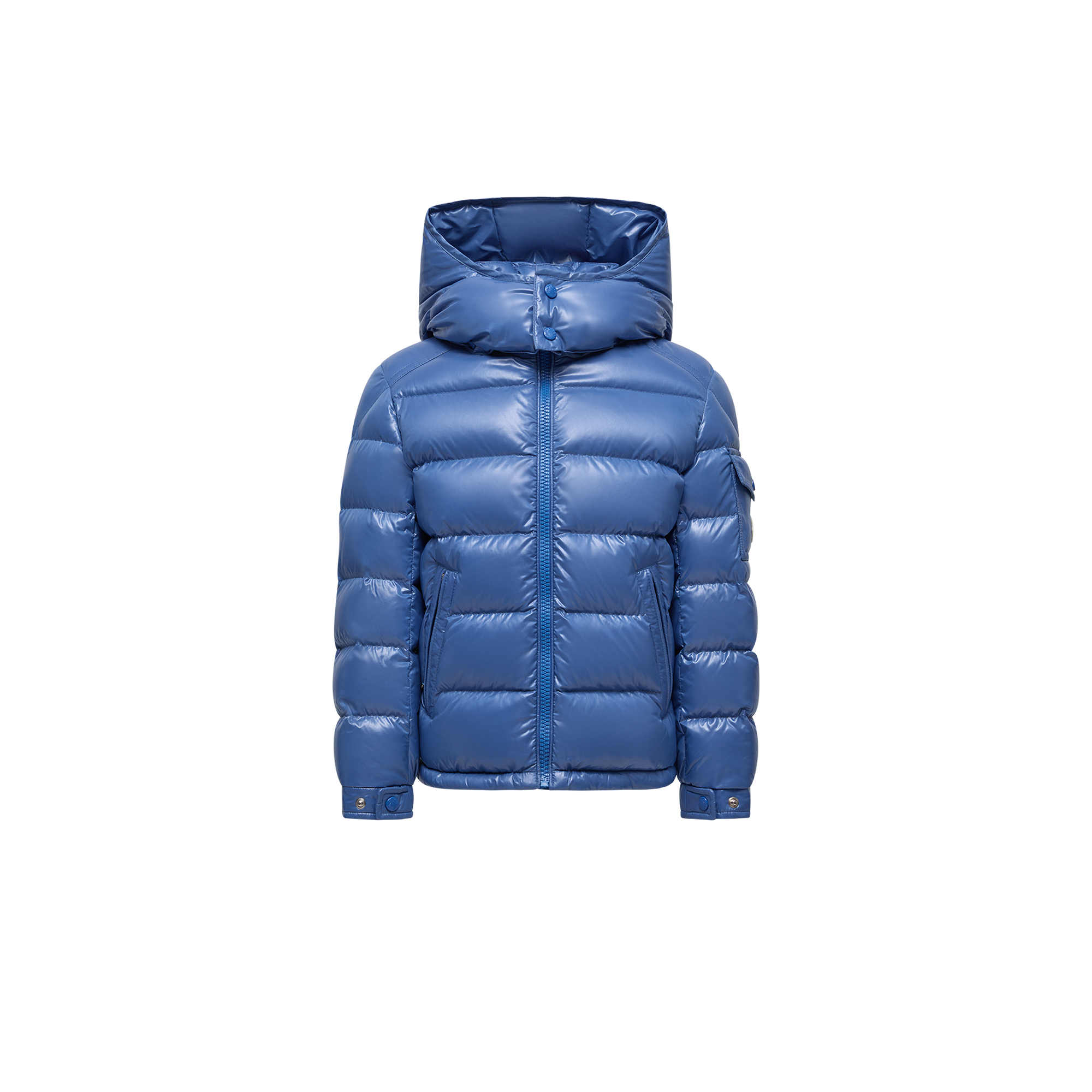 MONCLER ENFANT New Maya Hooded Down Jacket, Boy, Blue, Size: 8Y