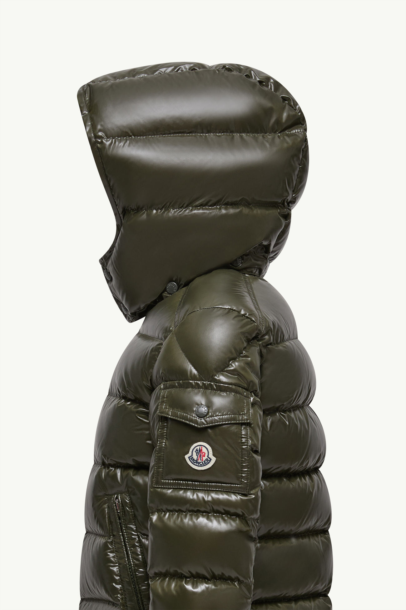 New Moncler Maya 후드 다운 재킷 키즈 남아 올리브 그린 Moncler 1